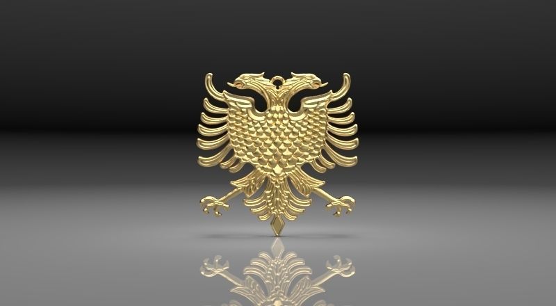Albanian eagle pendent 3D print model_2