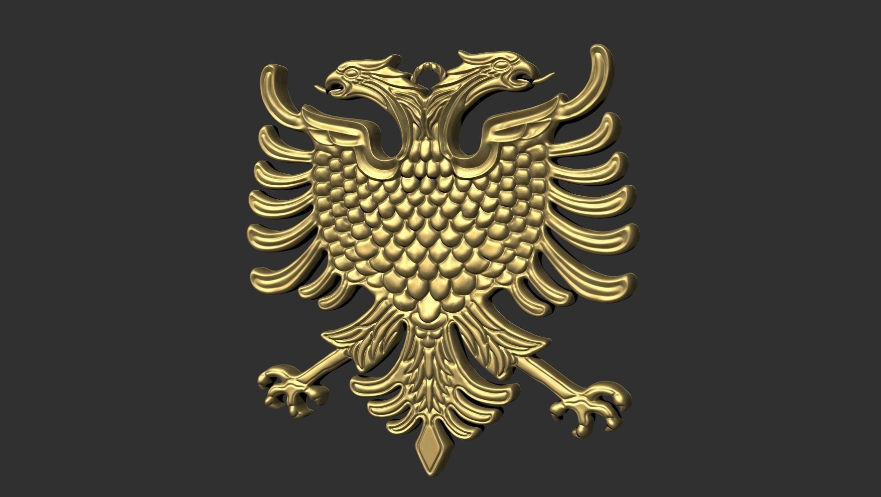Albanian eagle pendent 3D print model_3