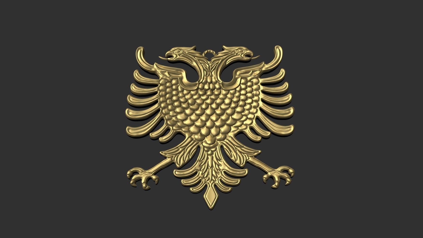 Albanian eagle pendent 3D print model_5