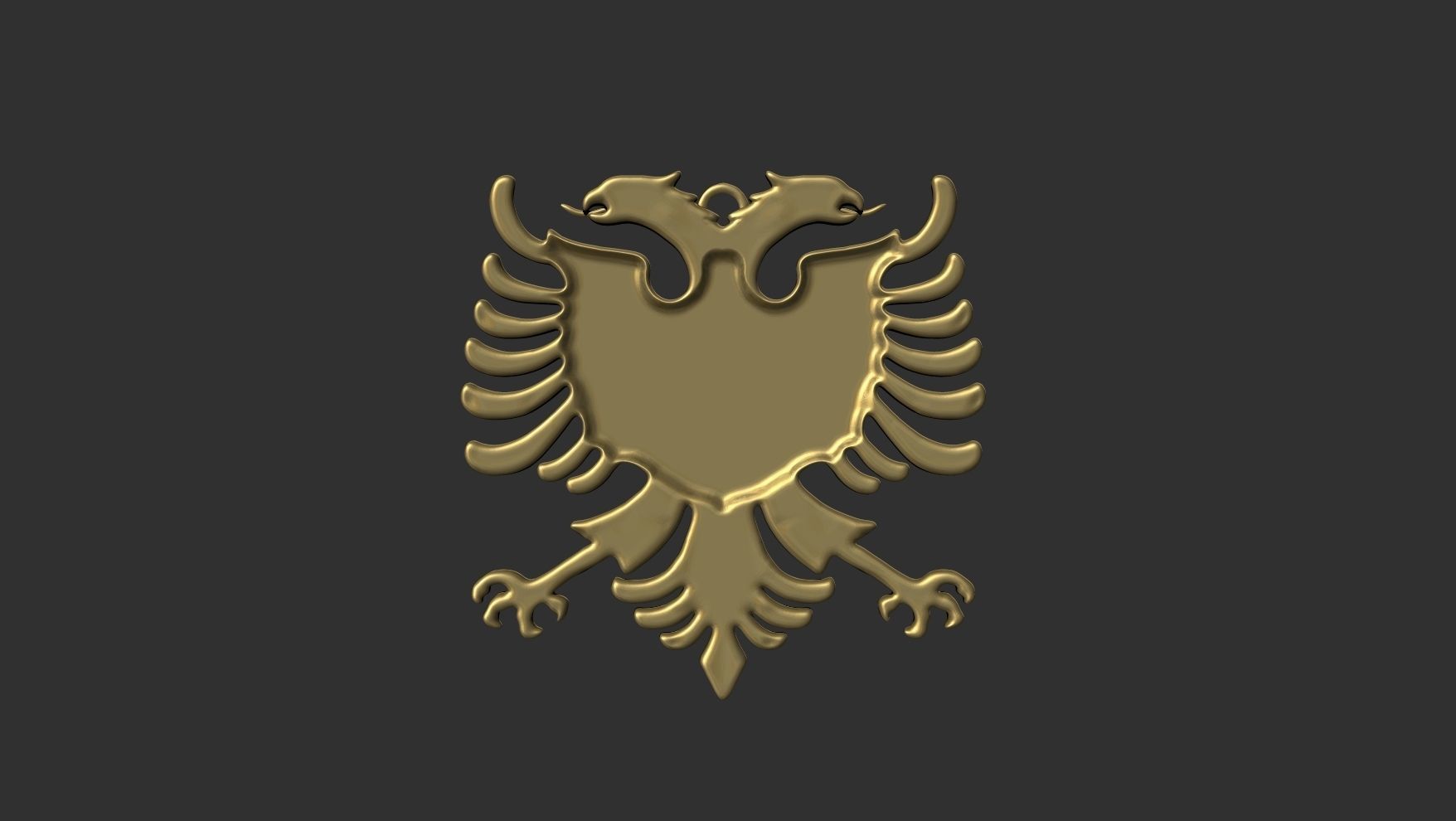 Albanian eagle pendent 3D print model_4