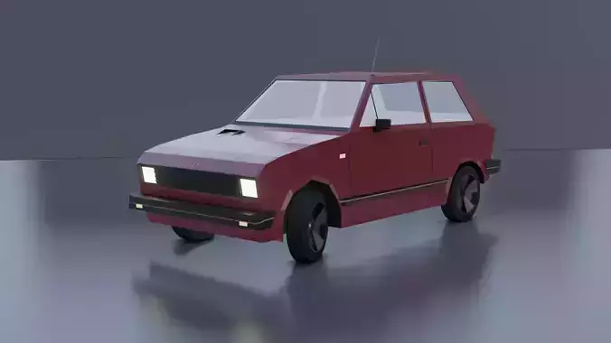 Yugo Koral 45 Low Poly Free low-poly 3D model
