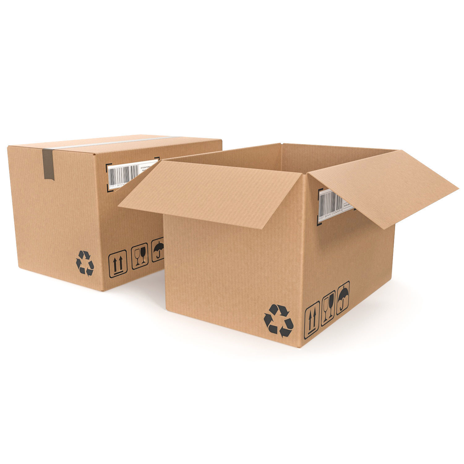 Cardboard boxes 02 3D Model Collection_1