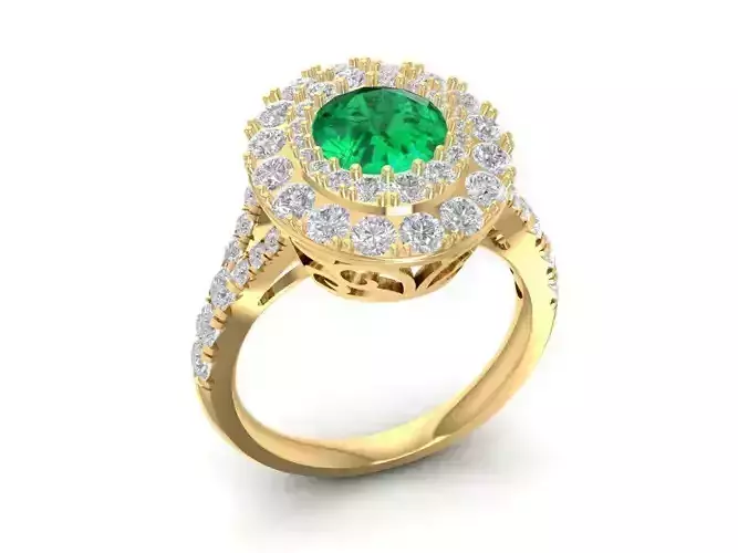 Luxury Halo Ruby Diamond Ring for Women 707