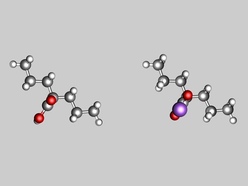 Valproic acid and sodium valproate molecules 3D model_4