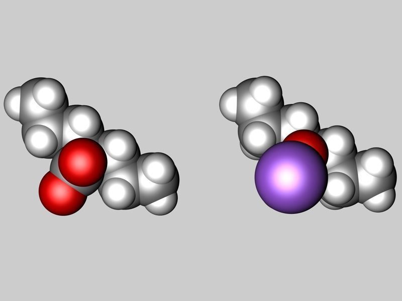Valproic acid and sodium valproate molecules 3D model_3