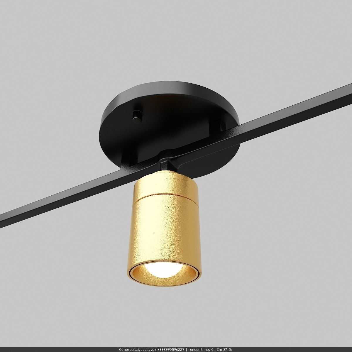 VidaLite LED Track Fixture 7W Three Bulb 3D model_1