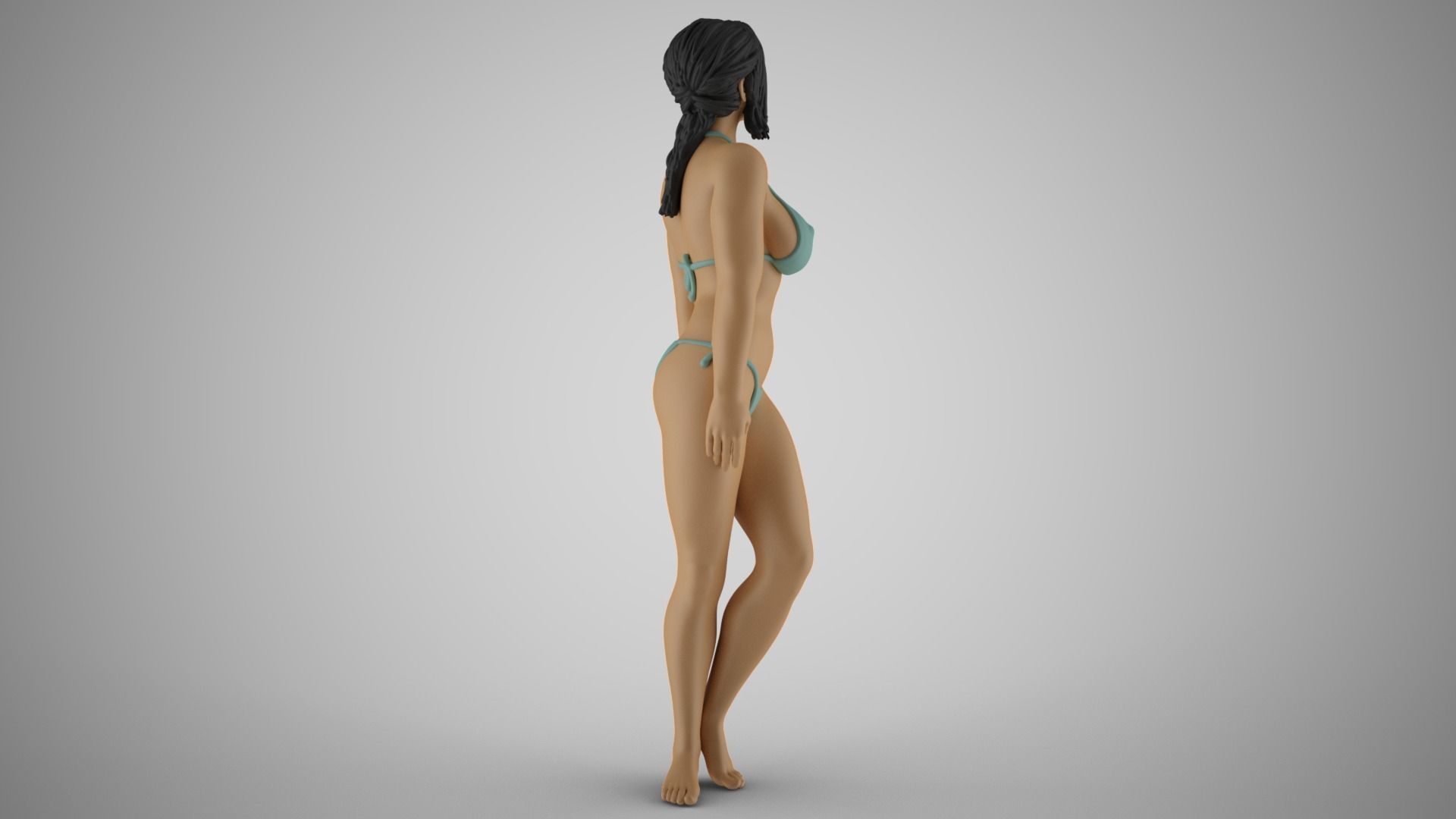 Girl Nervous Turn 3D print model_9