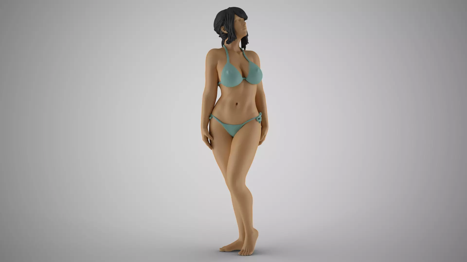 Girl Nervous Turn 3D print model_0