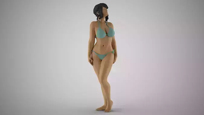 Girl Nervous Turn 3D print model
