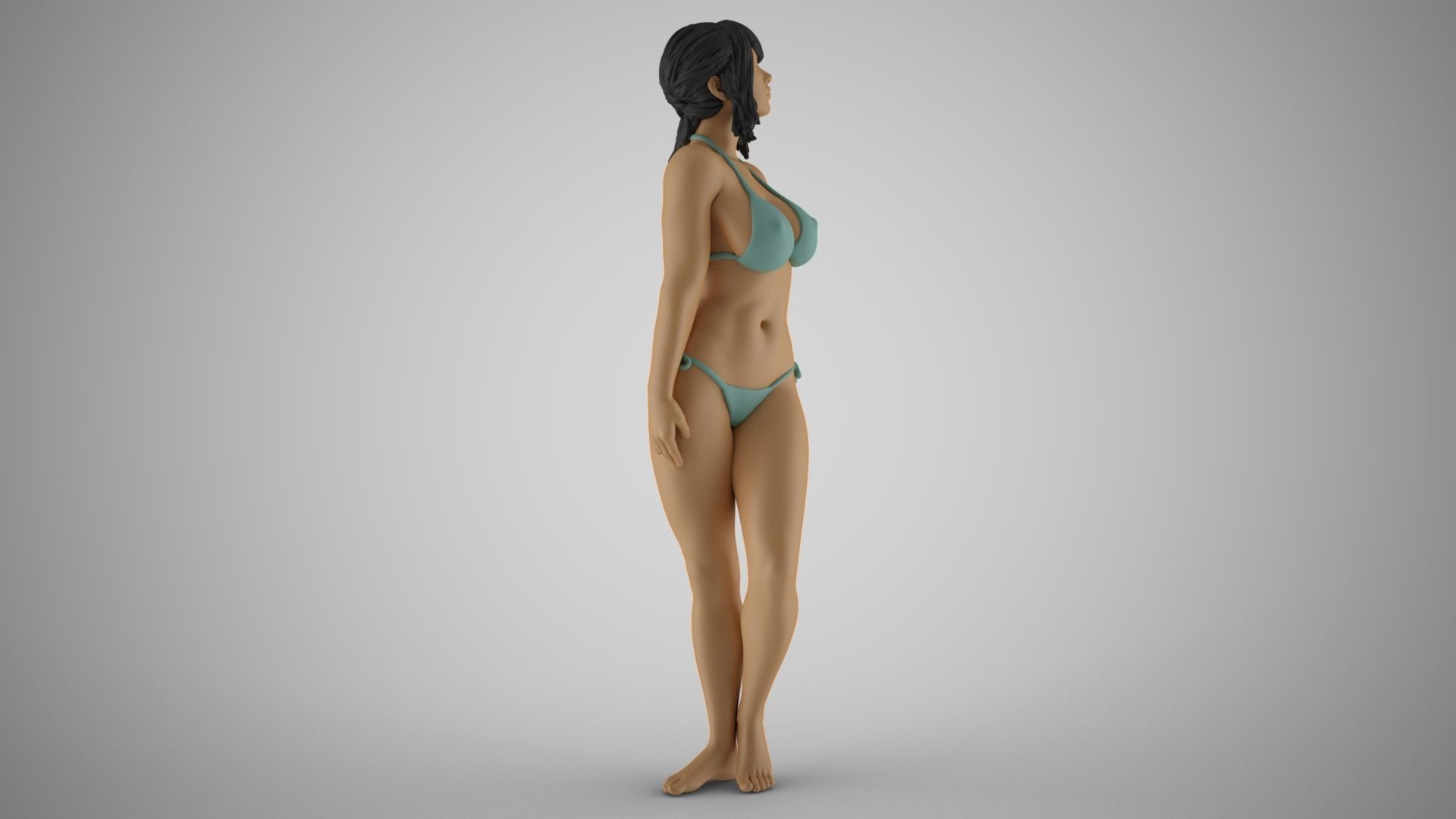Girl Nervous Turn 3D print model_10