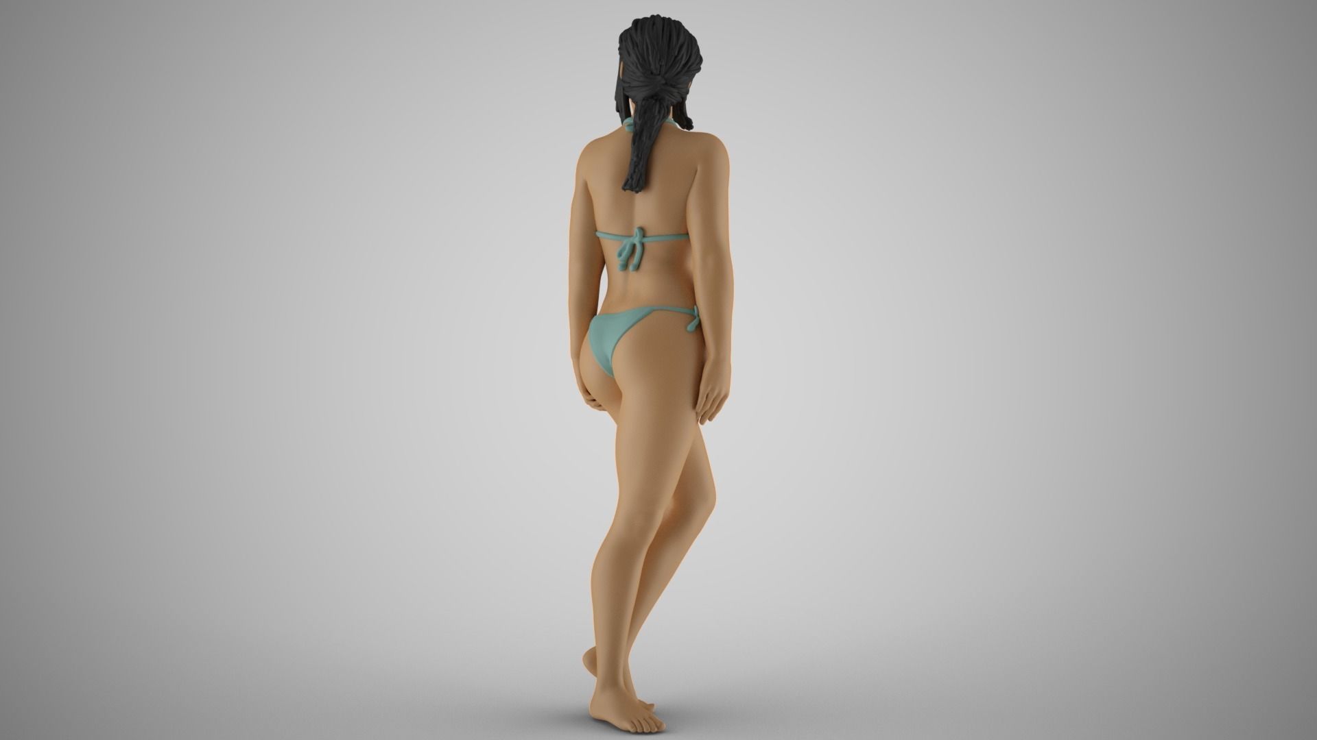 Girl Nervous Turn 3D print model_8