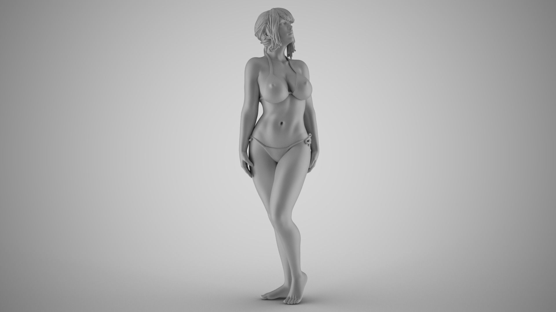 Girl Nervous Turn 3D print model_2