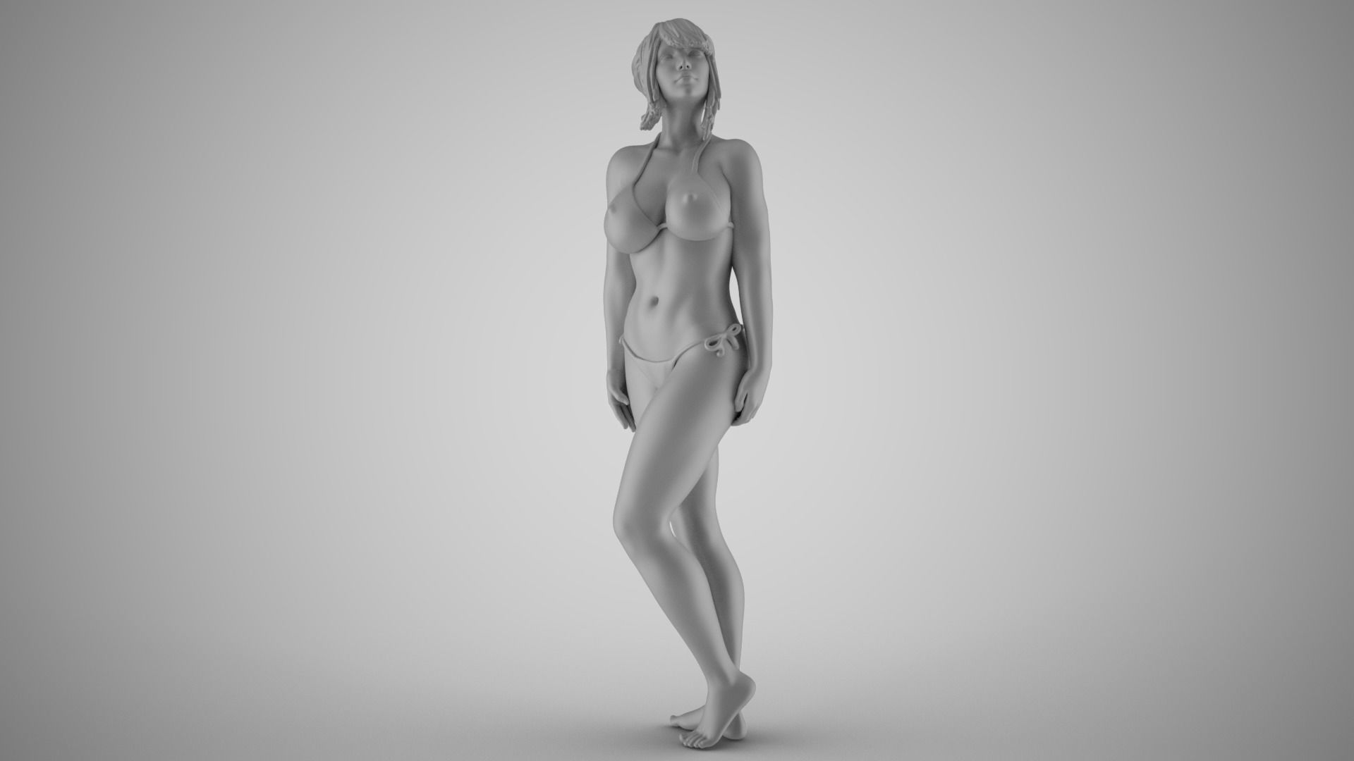 Girl Nervous Turn 3D print model_3
