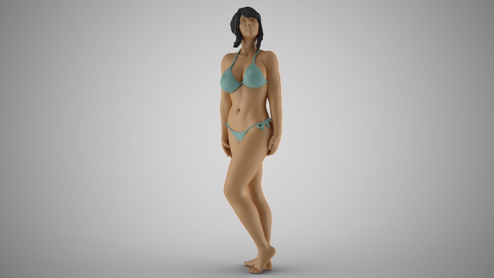 Girl Nervous Turn 3D print model_4