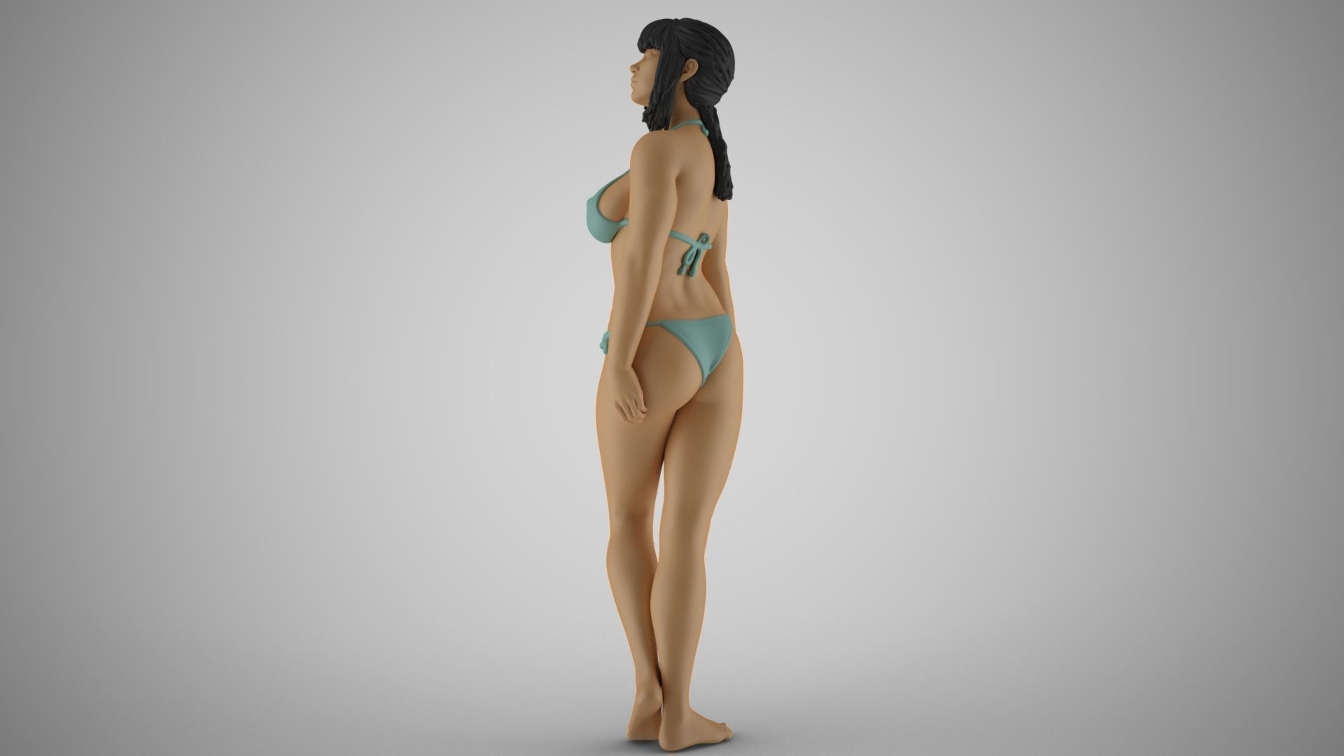 Girl Nervous Turn 3D print model_6