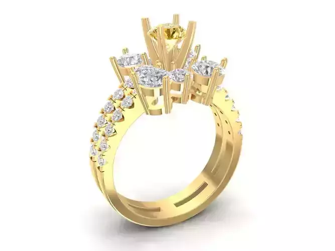 Luxury Solitaire Cluster Diamond Engagement Ring for Women  711