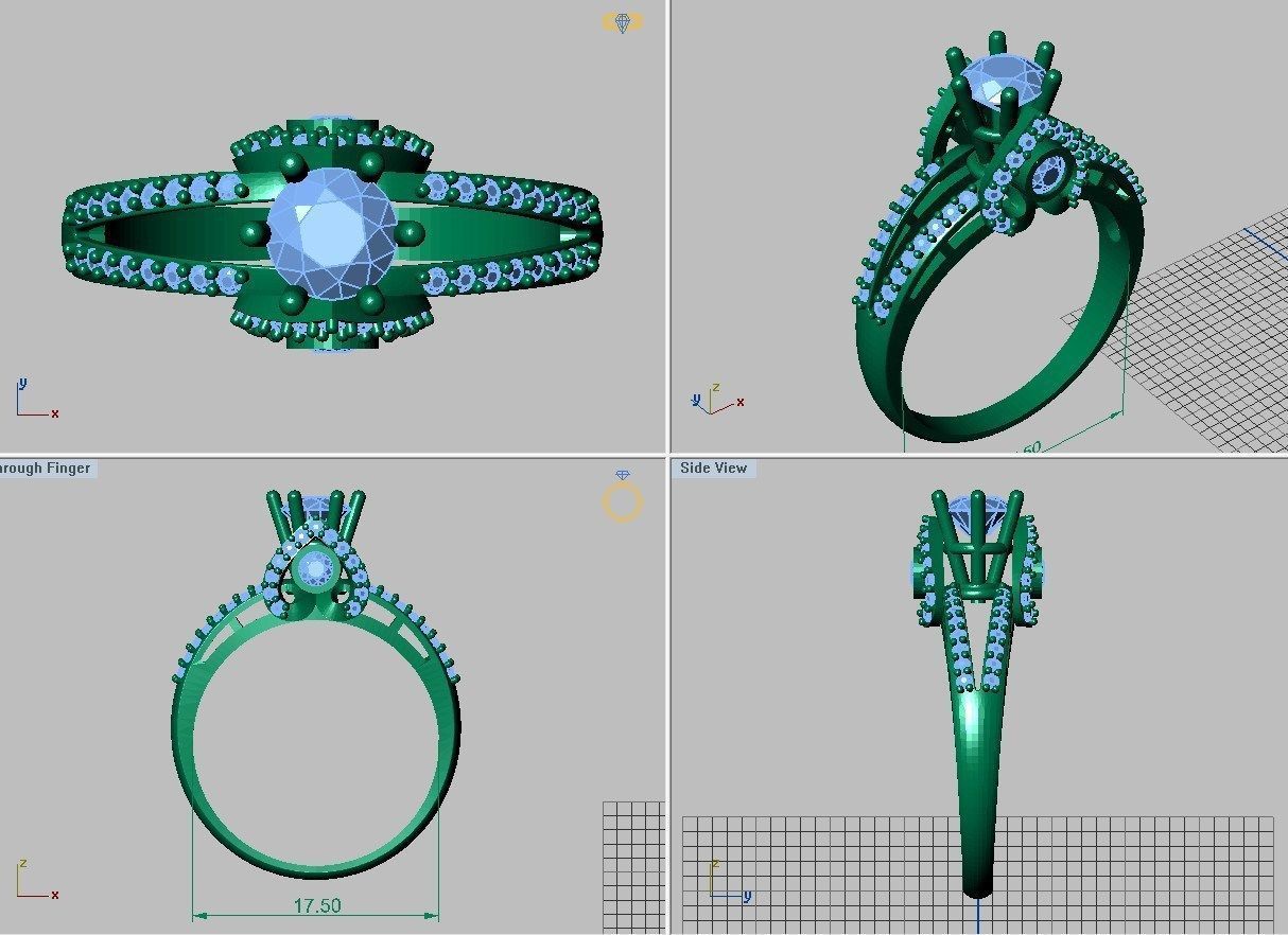 Set Ring and earring ready for 3d print 3D print model_5