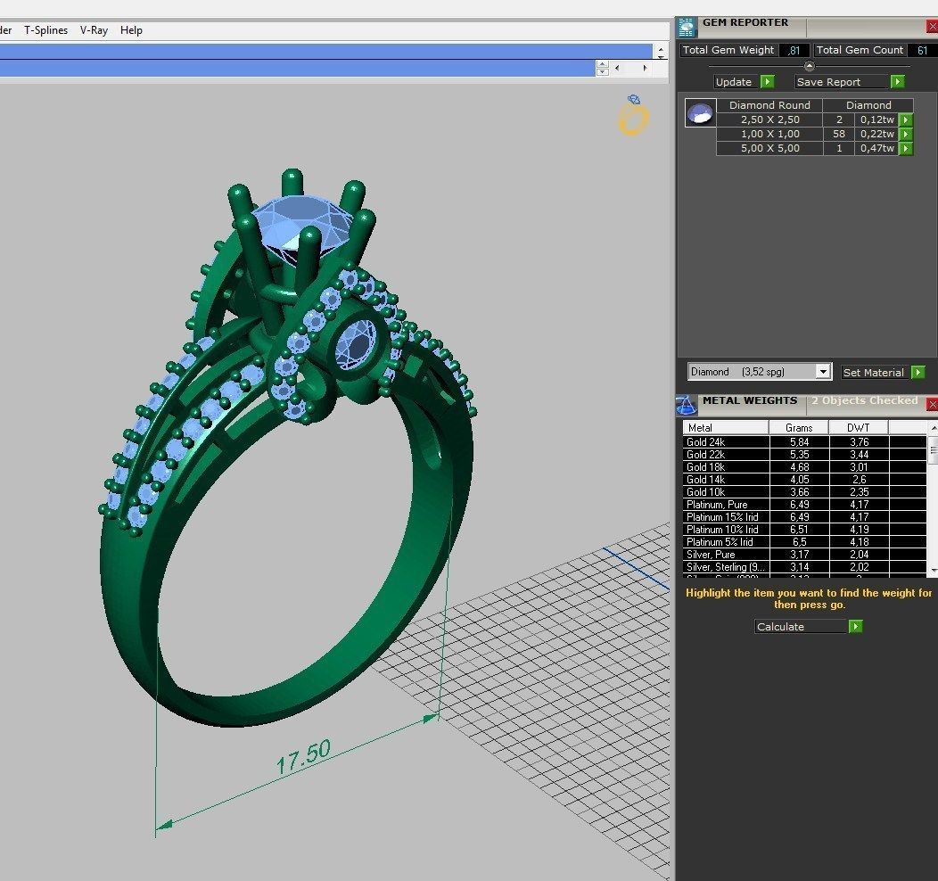 Set Ring and earring ready for 3d print 3D print model_6