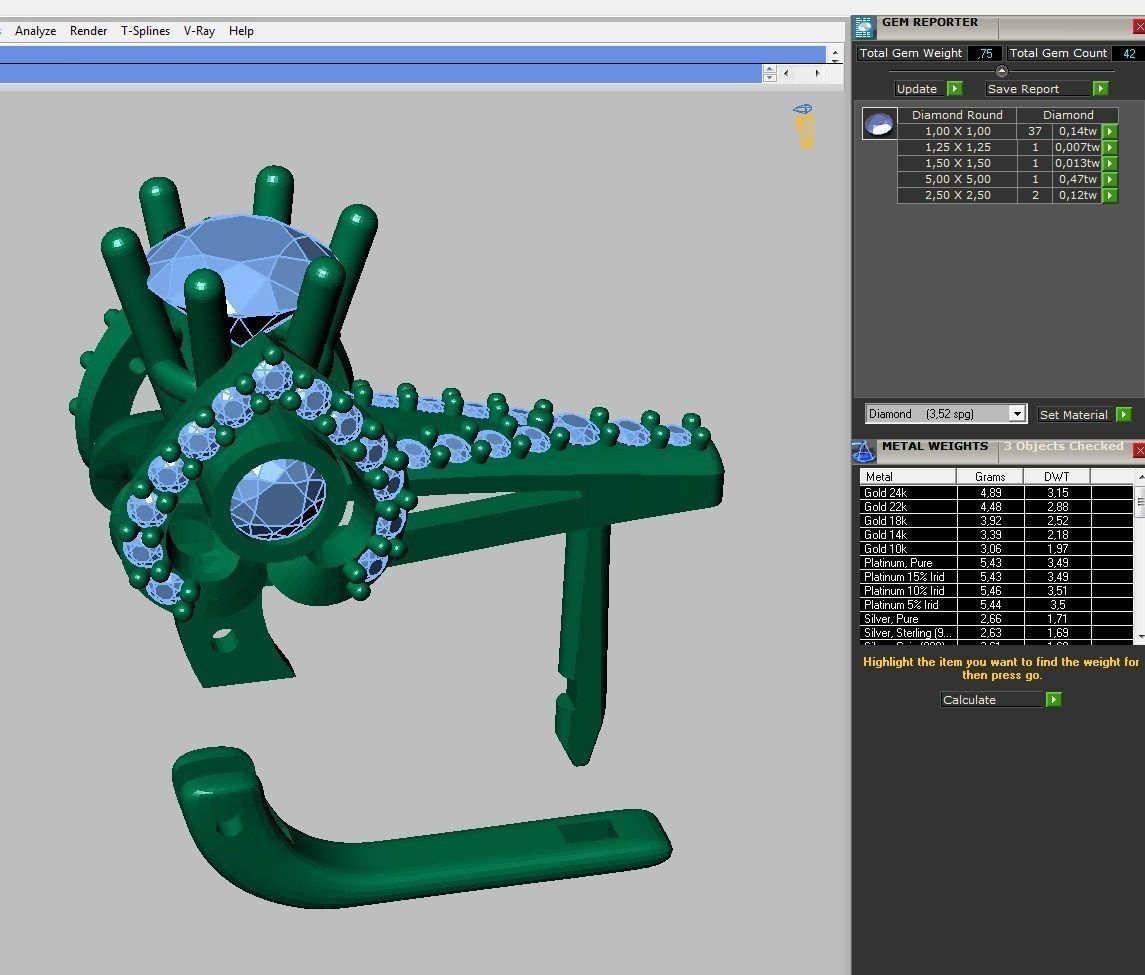 Set Ring and earring ready for 3d print 3D print model_8