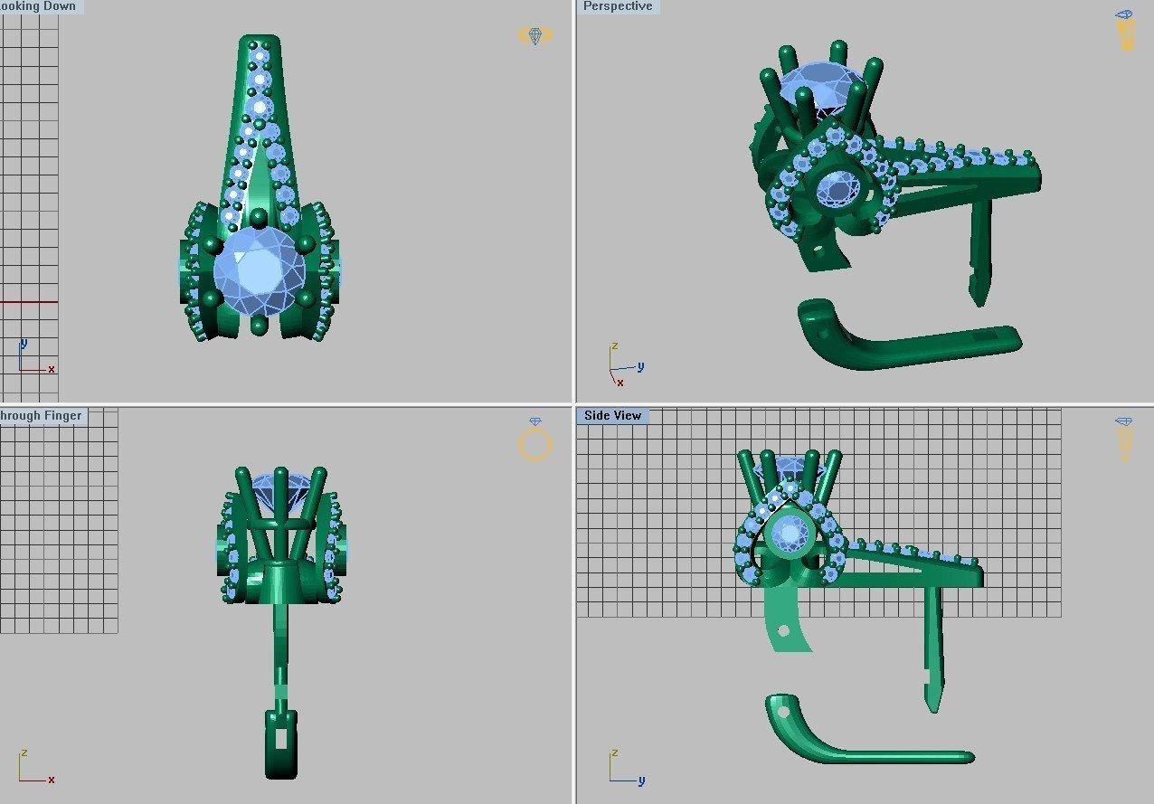 Set Ring and earring ready for 3d print 3D print model_9