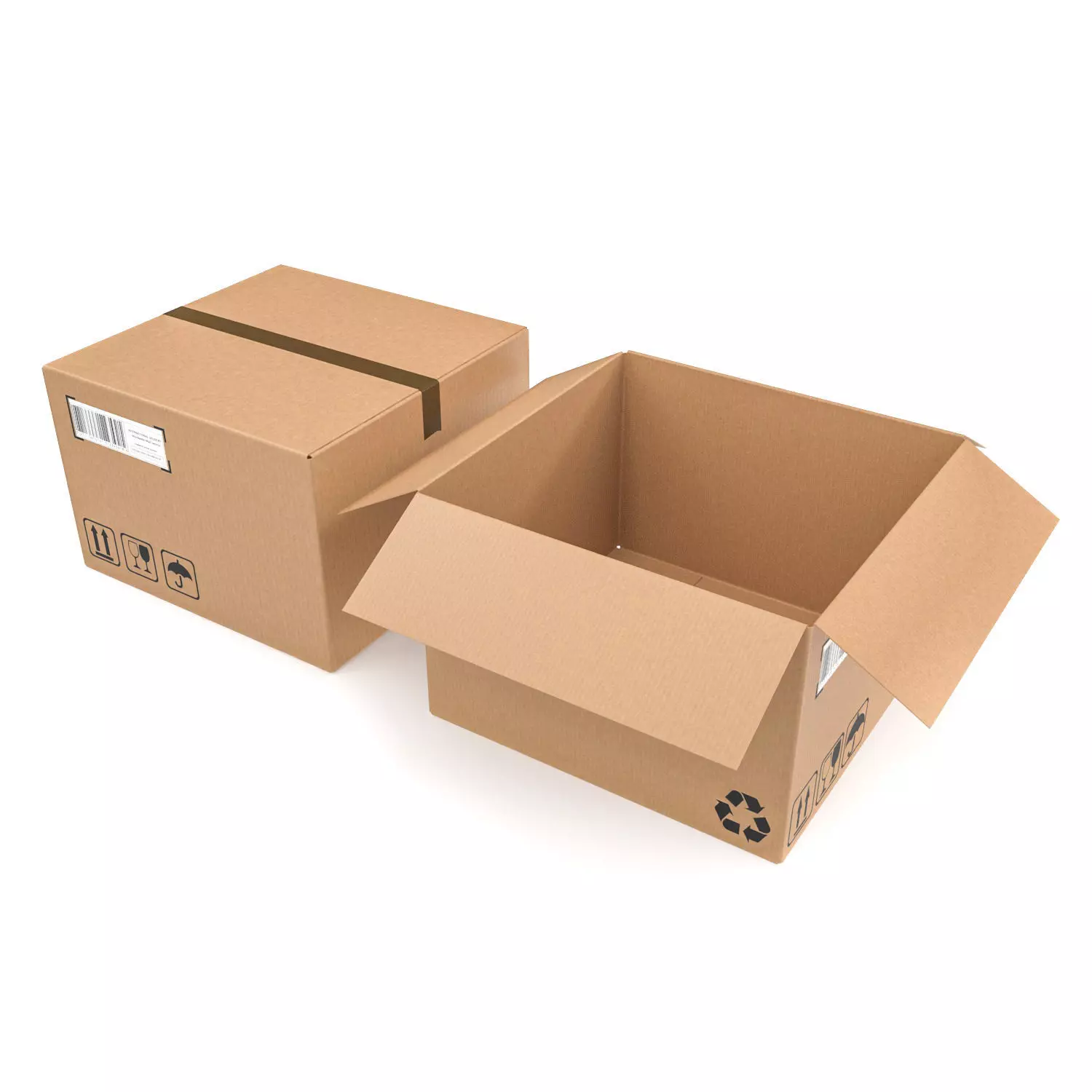 Cardboard boxes 03 3D Model Collection_0