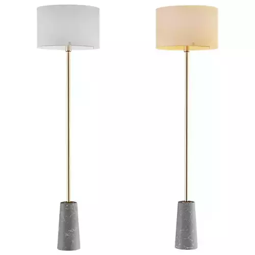 Scandinavian style floor lamp on marble base 3D model