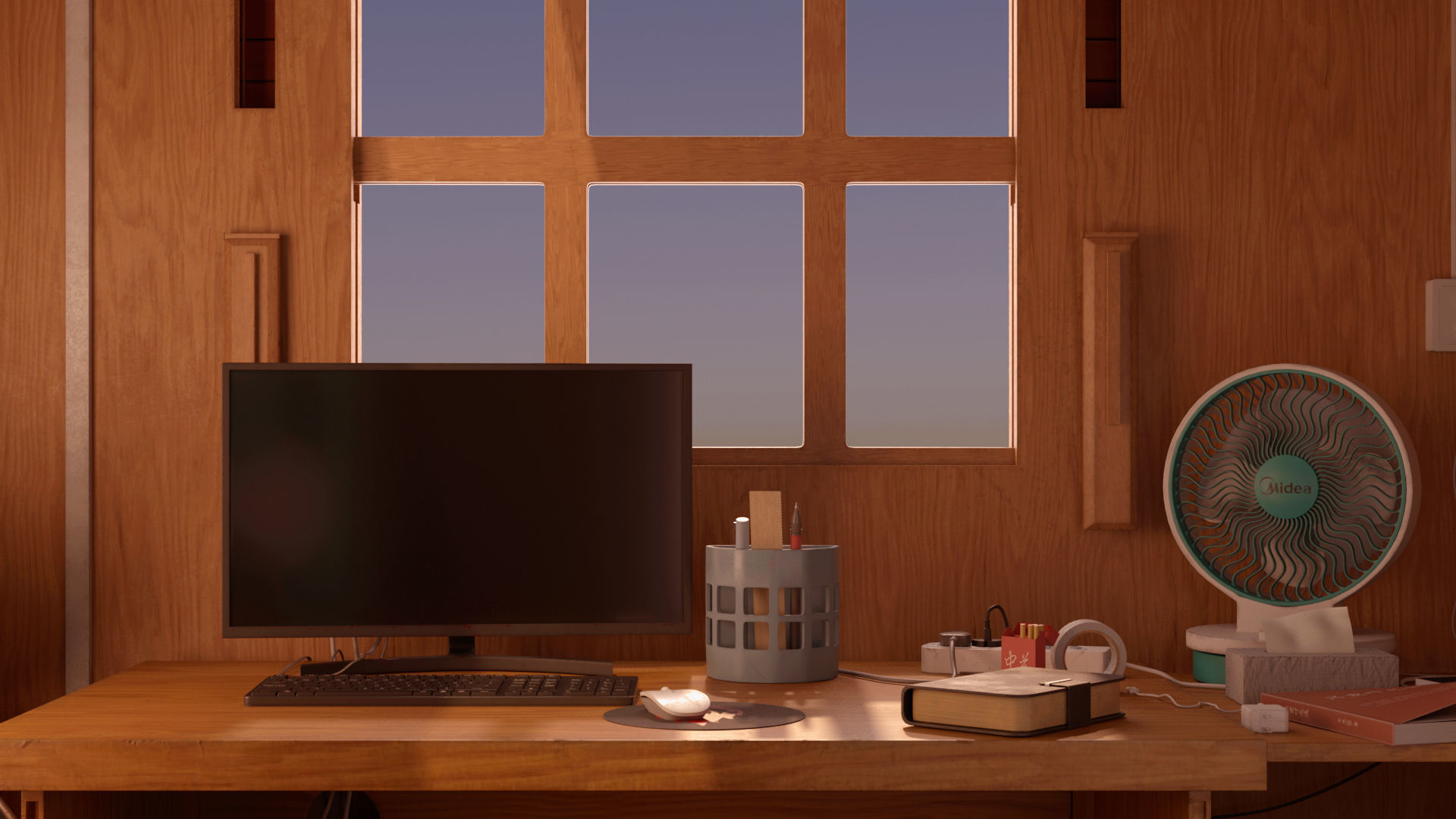 bedroom wooden box in program 3D model_1