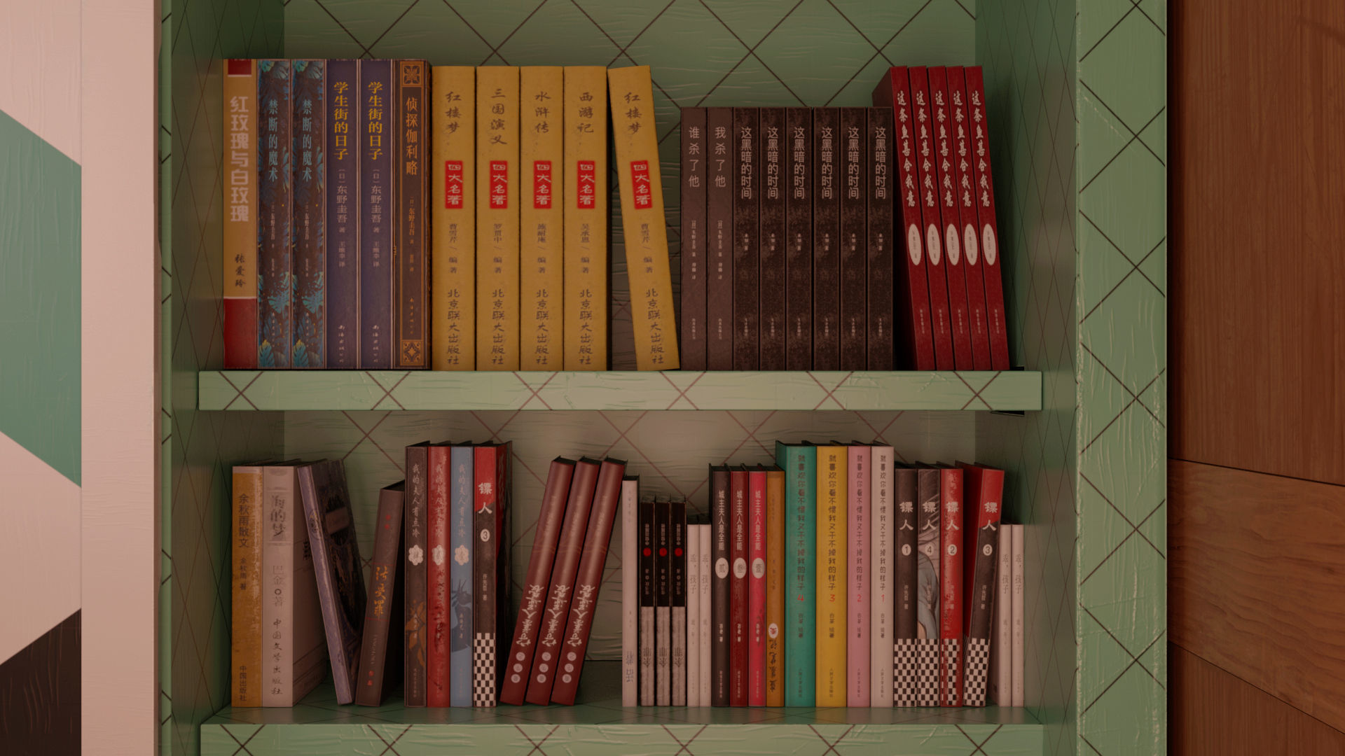 bedroom wooden box in program 3D model_3