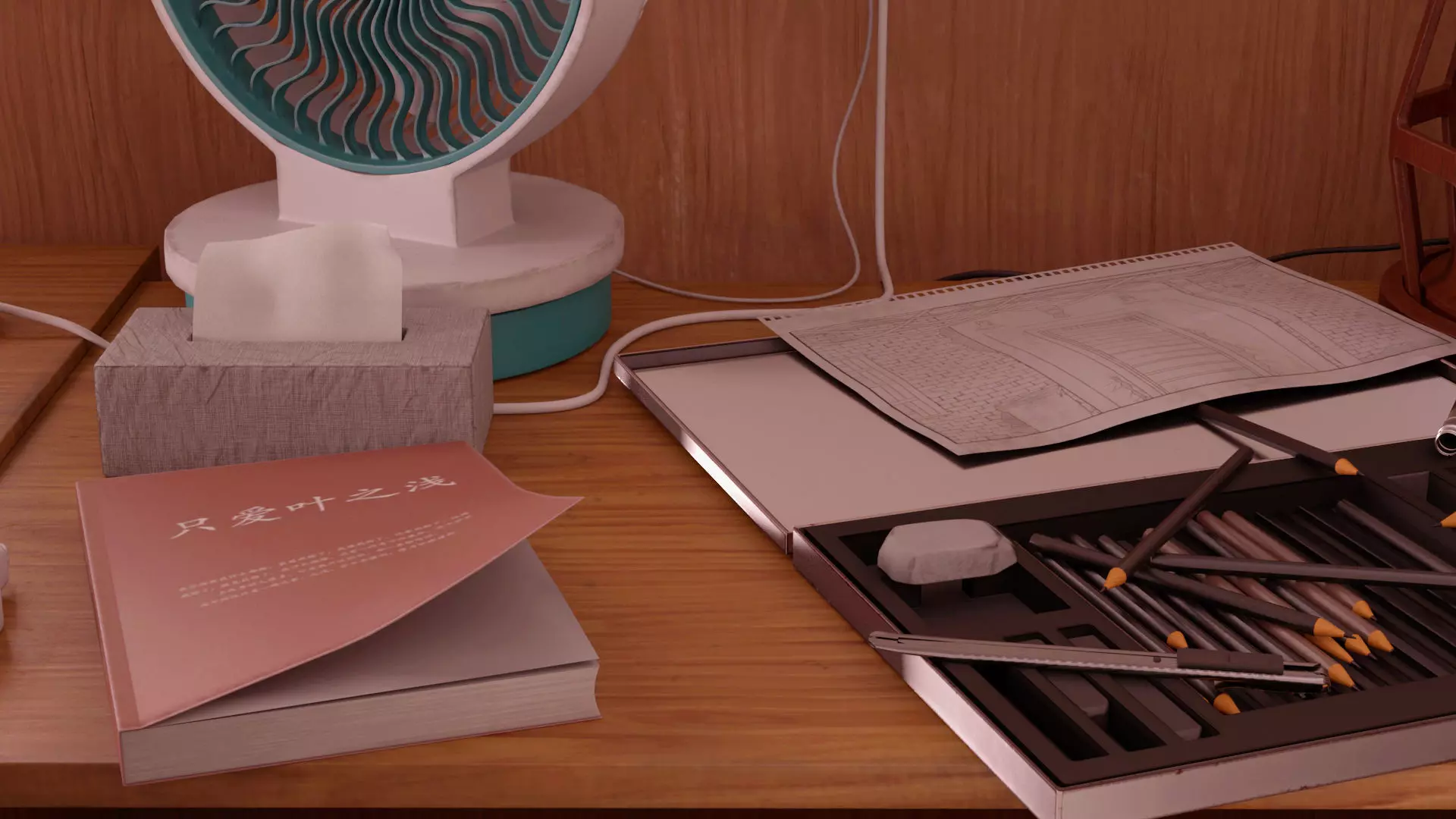 bedroom wooden box in program 3D model_0