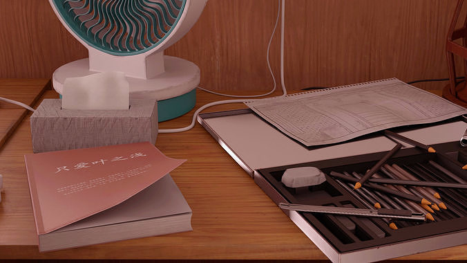 bedroom wooden box in program 3D model