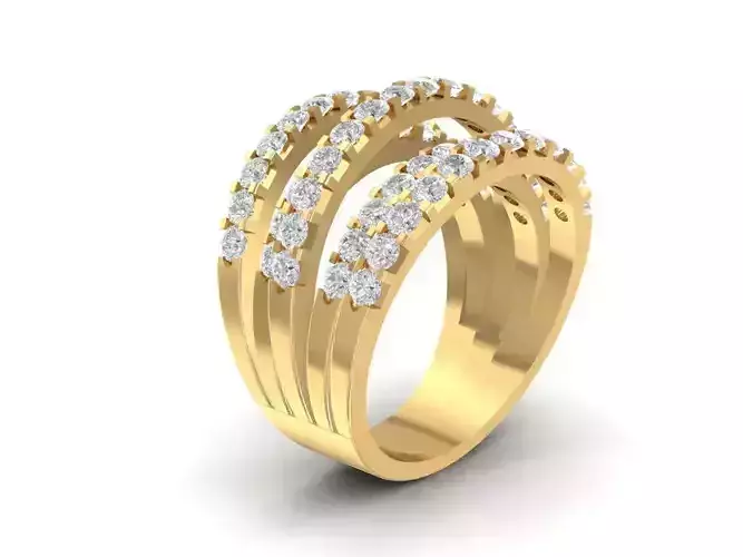 Luxury Multi Row Diamond Fashion Ring for Women  714