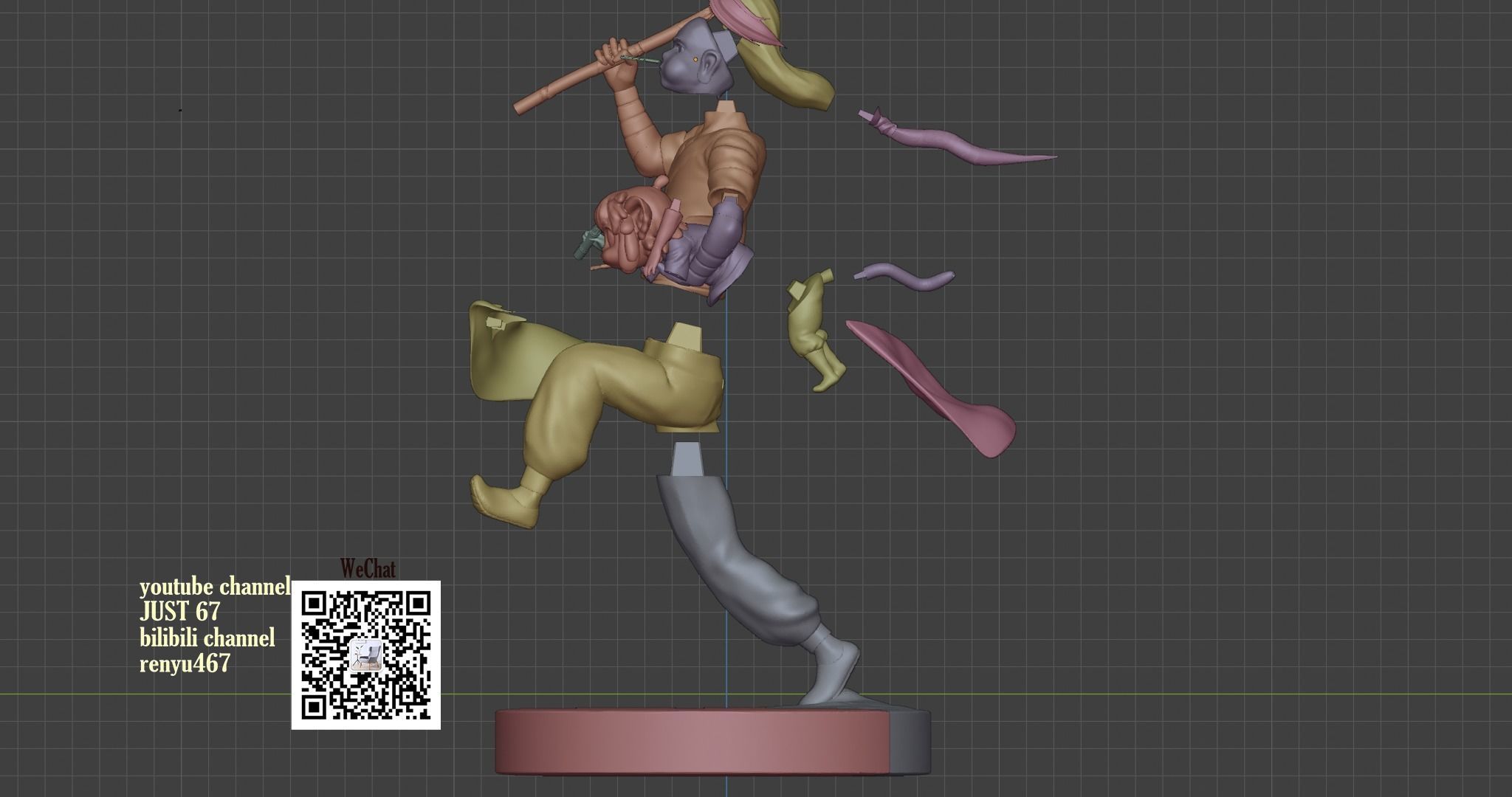 The Legend of Hei Xiao Hei and master Wuxian 3D print model_10