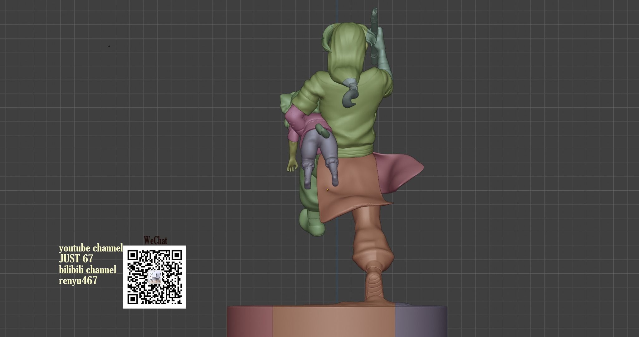 The Legend of Hei Xiao Hei and master Wuxian 3D print model_8