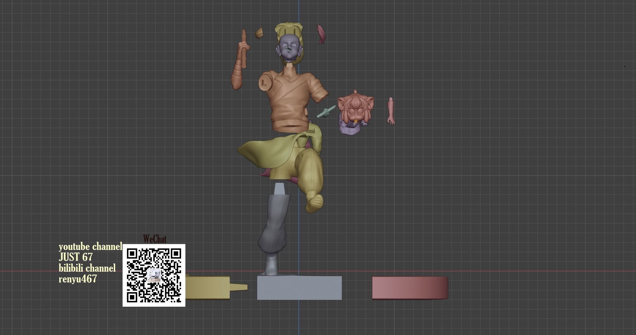 The Legend of Hei Xiao Hei and master Wuxian 3D print model_9