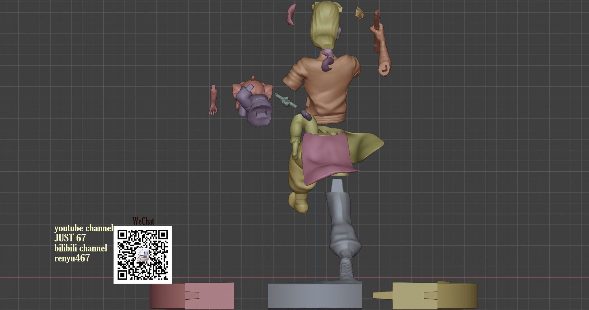 The Legend of Hei Xiao Hei and master Wuxian 3D print model_13