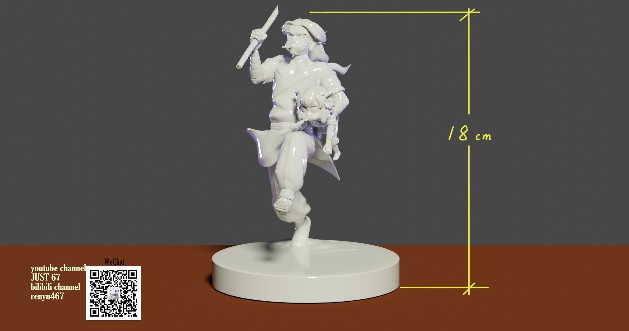The Legend of Hei Xiao Hei and master Wuxian 3D print model_2