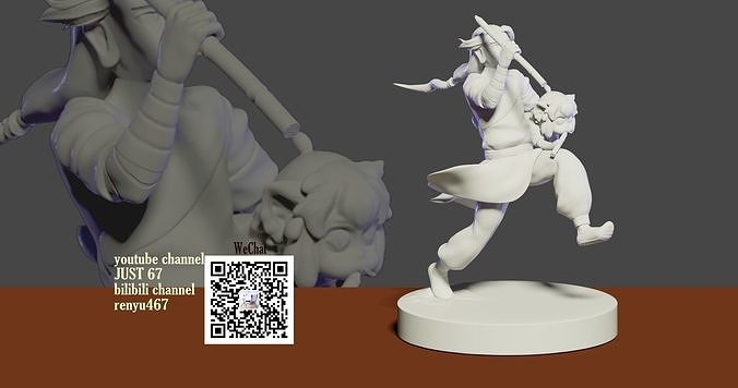 The Legend of Hei  Xiao Hei and master Wuxian 3D print model