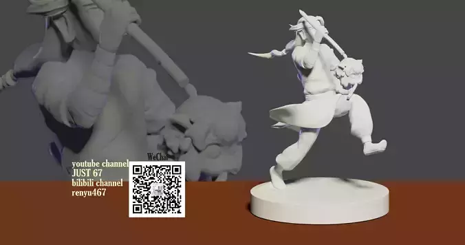 The Legend of Hei  Xiao Hei and master Wuxian 3D print model