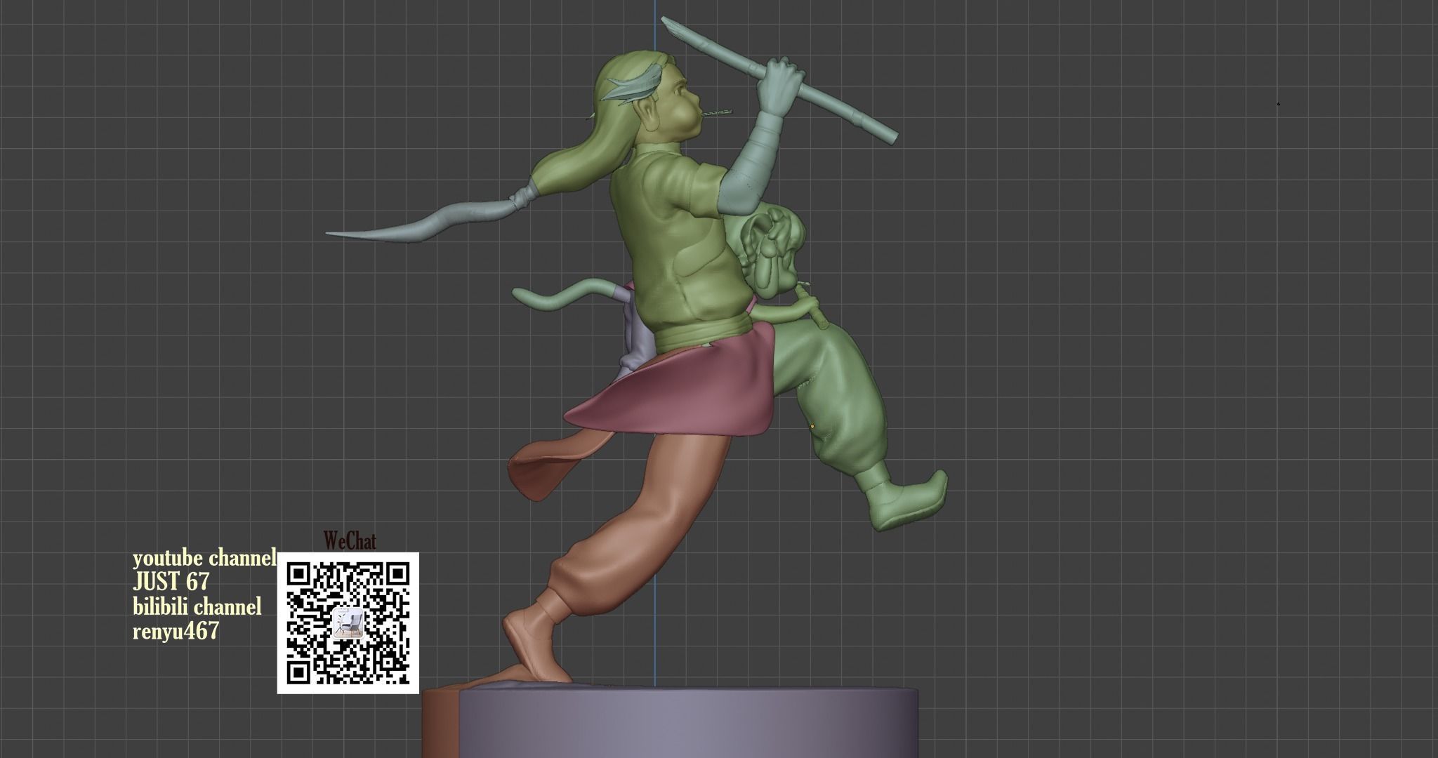 The Legend of Hei Xiao Hei and master Wuxian 3D print model_6