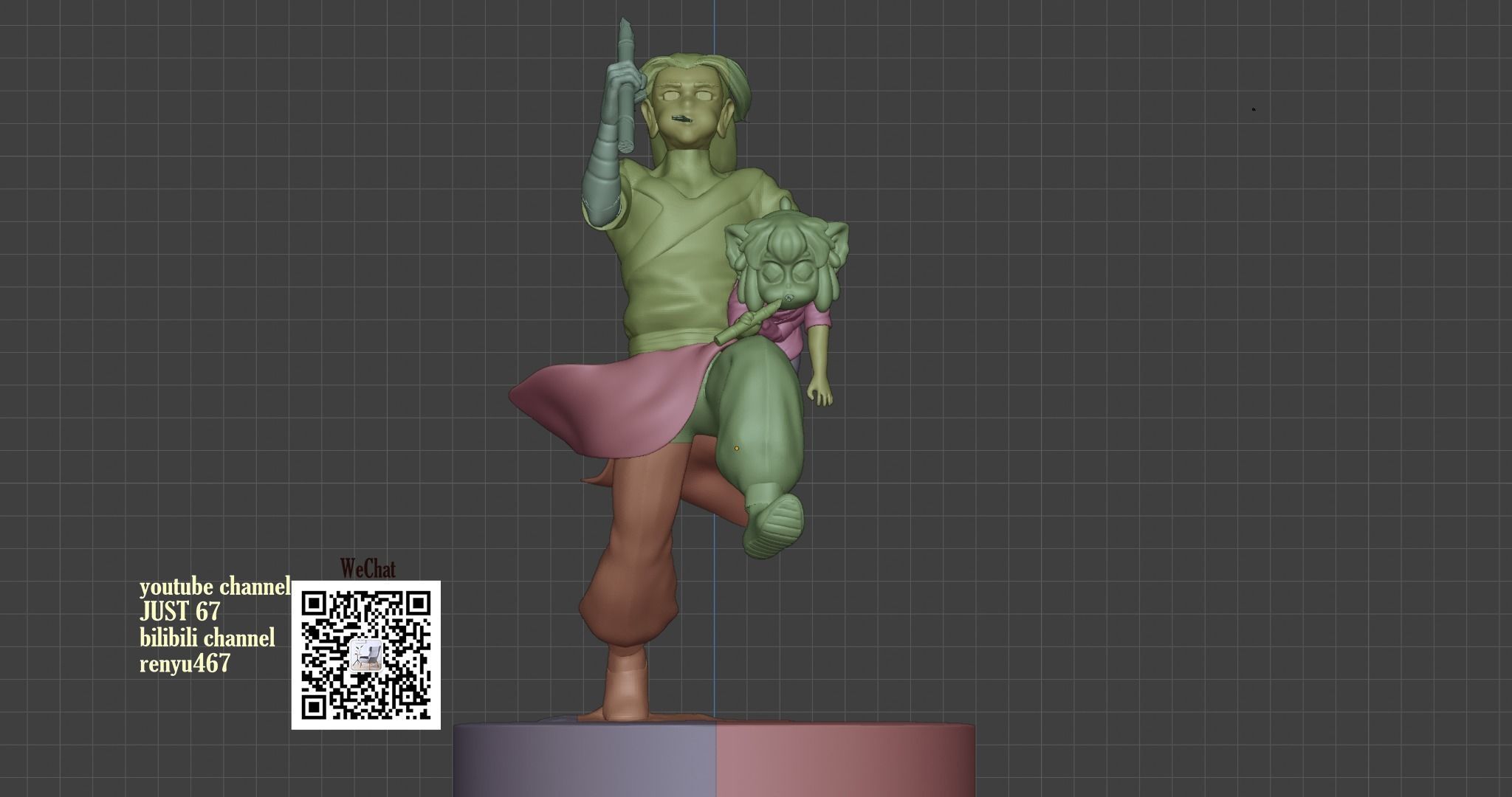 The Legend of Hei Xiao Hei and master Wuxian 3D print model_4