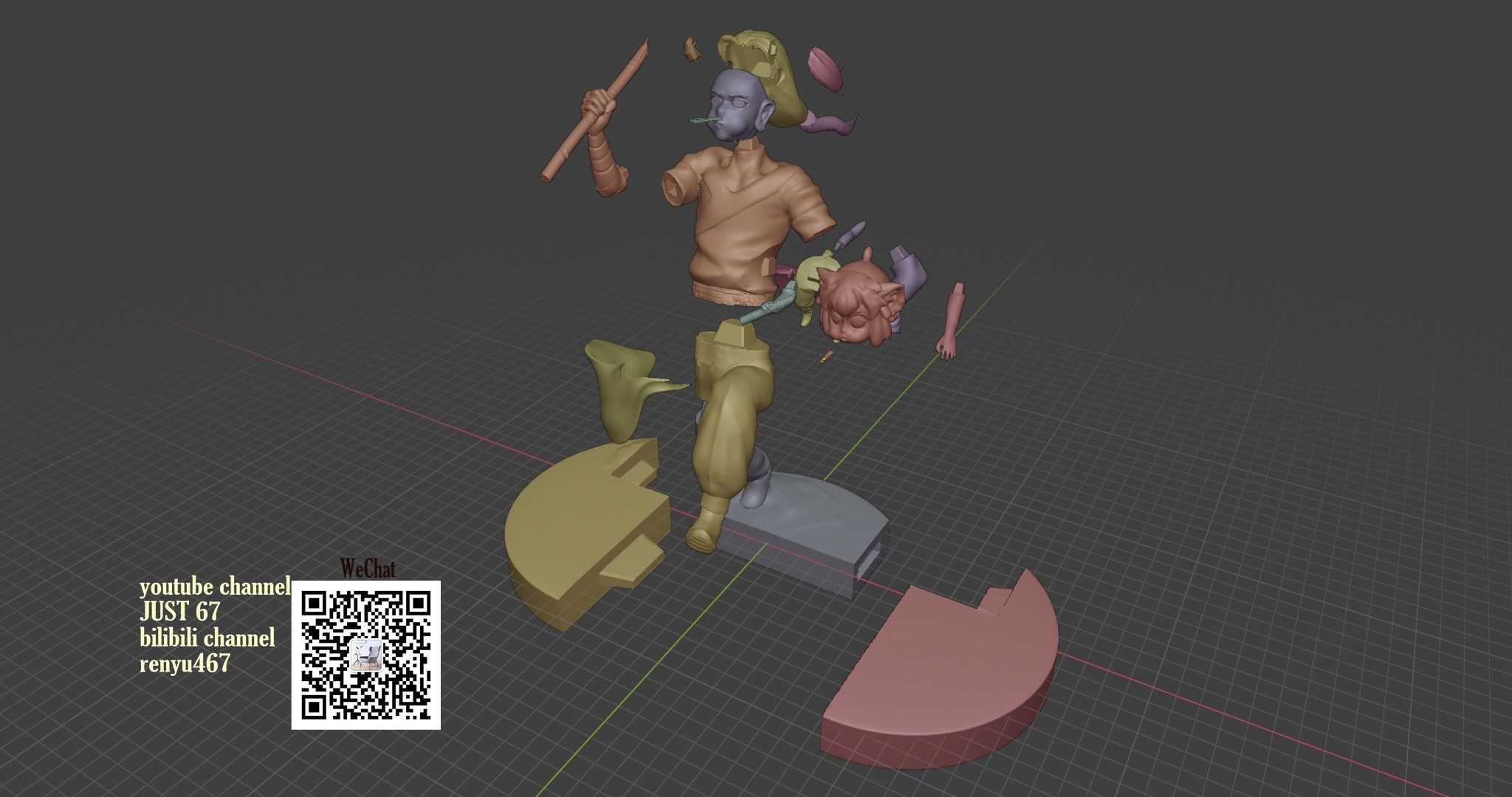 The Legend of Hei Xiao Hei and master Wuxian 3D print model_14