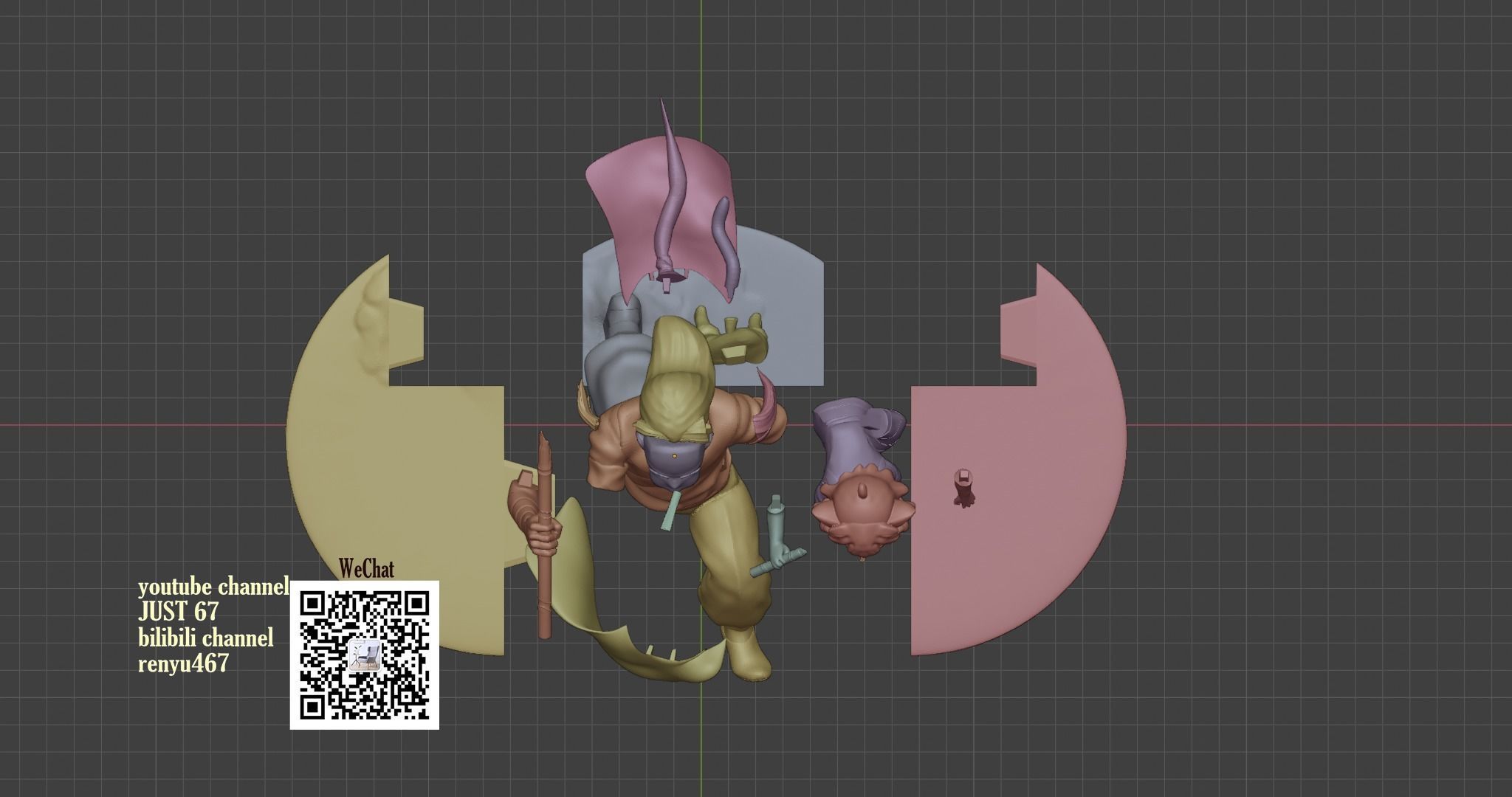 The Legend of Hei Xiao Hei and master Wuxian 3D print model_12