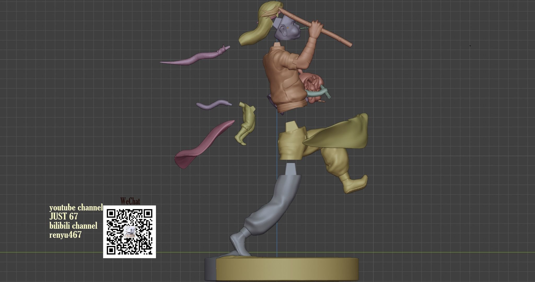 The Legend of Hei Xiao Hei and master Wuxian 3D print model_11