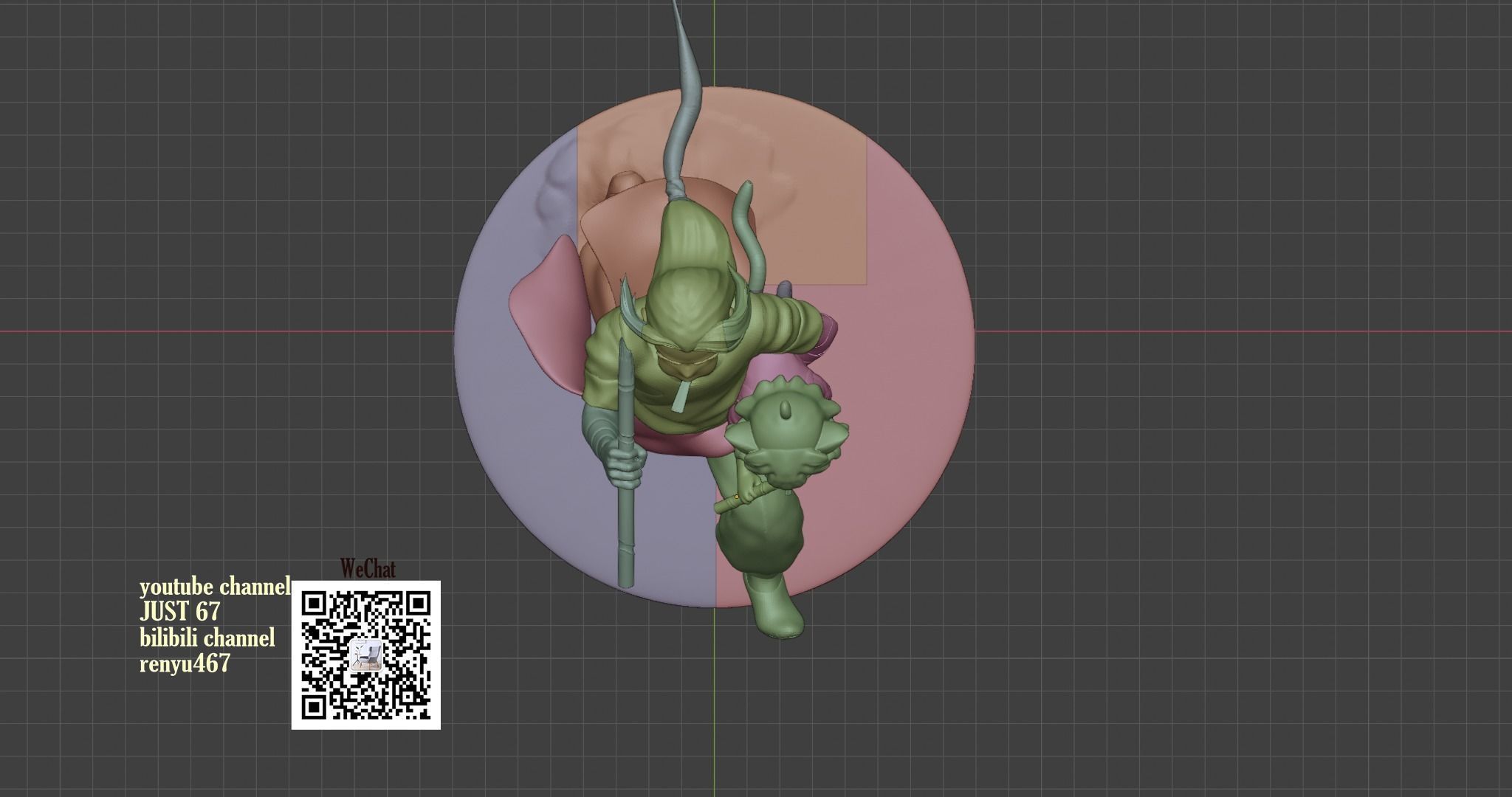 The Legend of Hei Xiao Hei and master Wuxian 3D print model_7