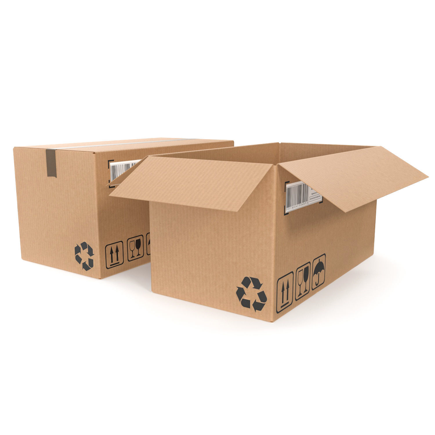 Cardboard boxes 04 3D Model Collection_1