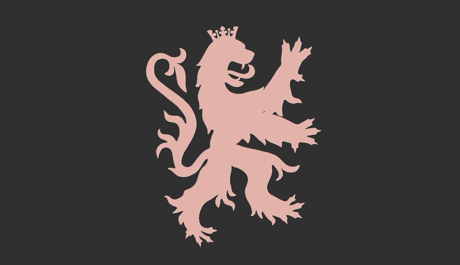 heraldic lion jewelry piece 3D print model_11