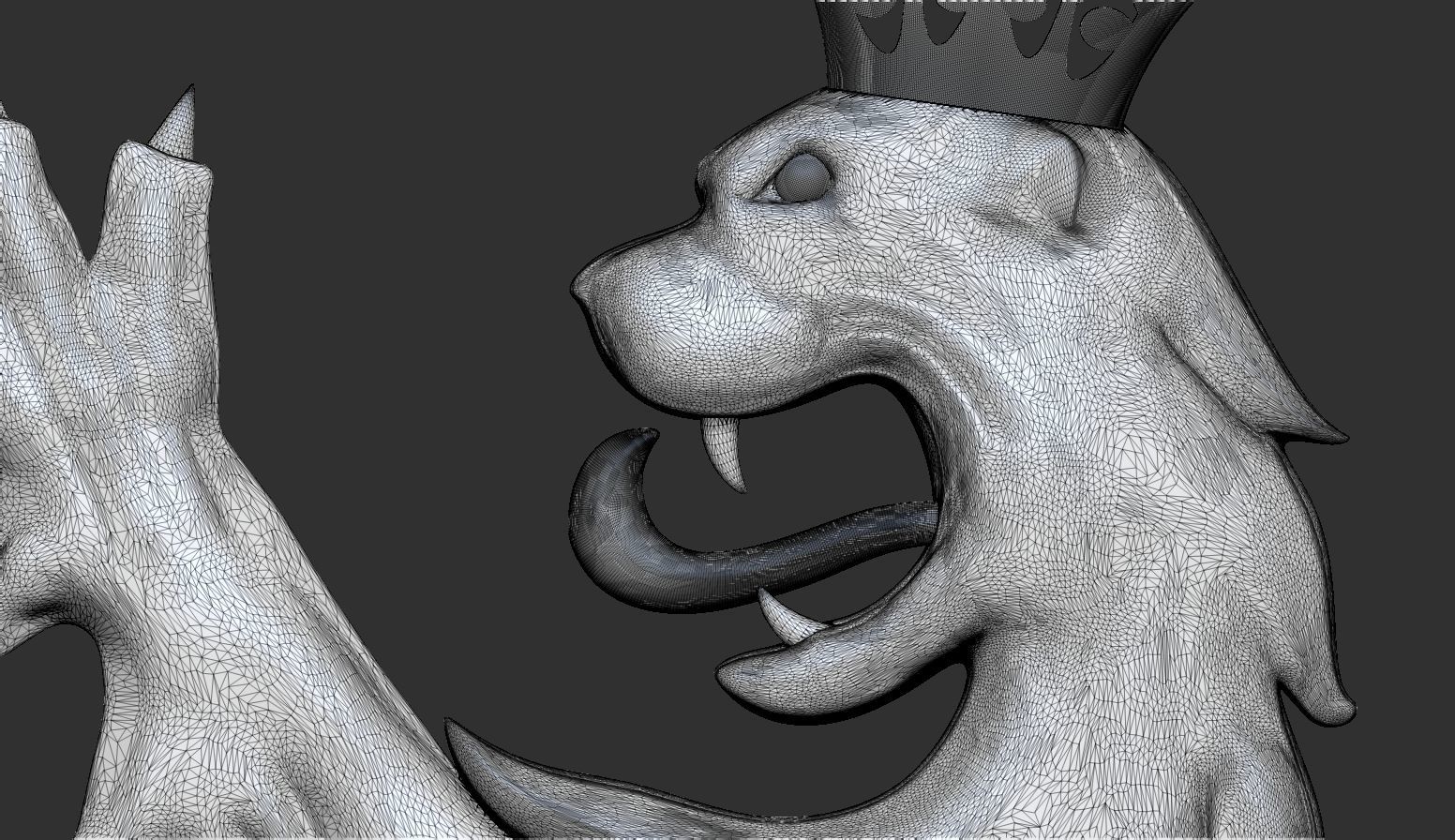 heraldic lion jewelry piece 3D print model_17