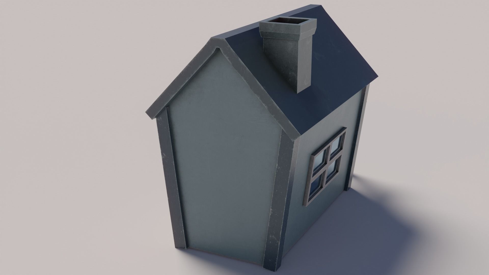 Old Dirty Toon House Low-poly 3D model_3