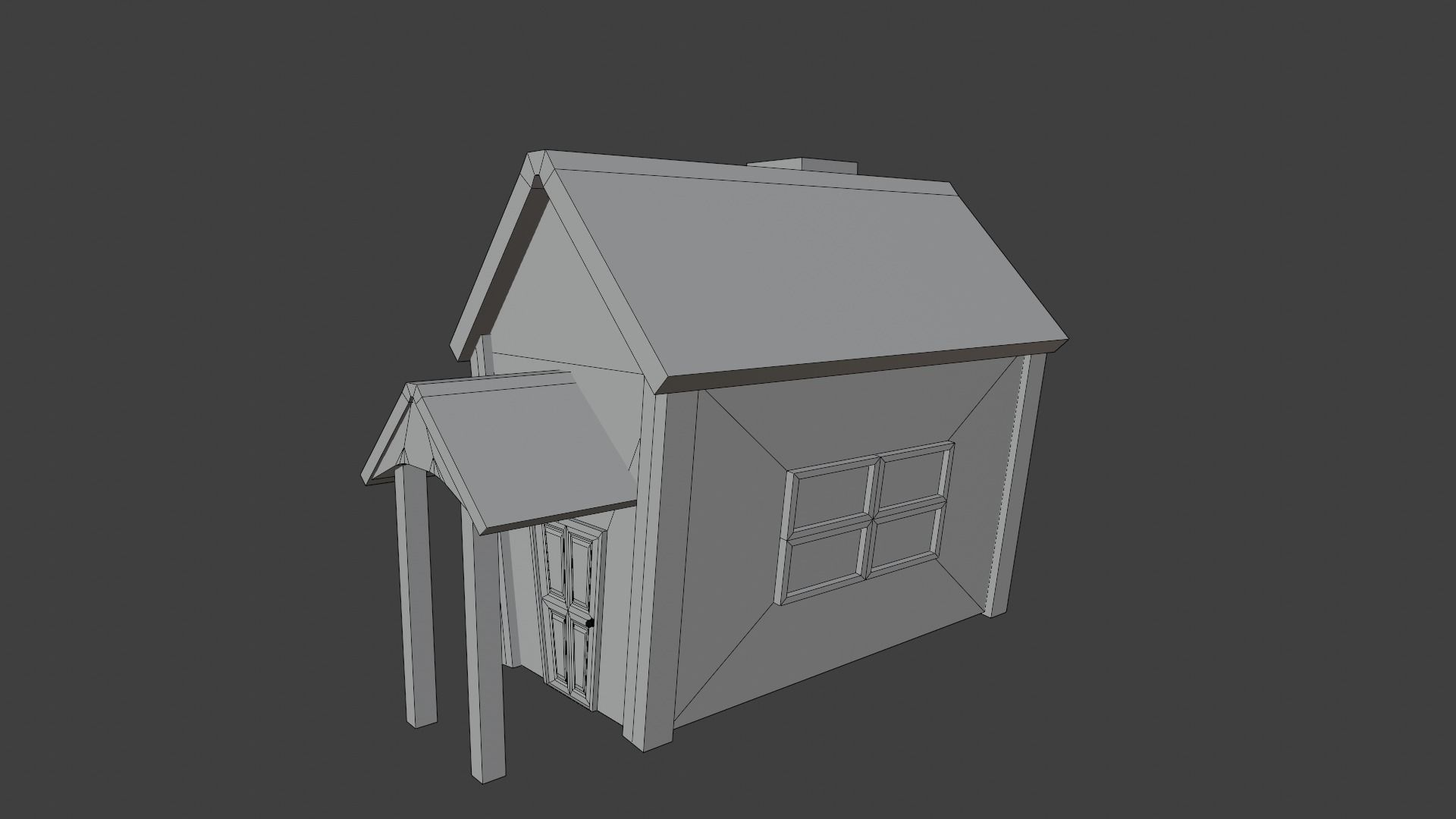 Old Dirty Toon House Low-poly 3D model_18