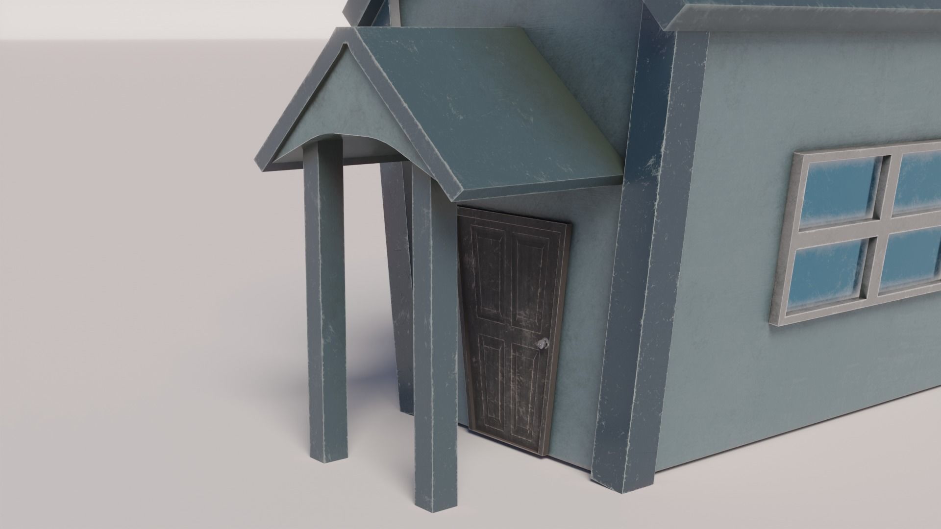 Old Dirty Toon House Low-poly 3D model_11